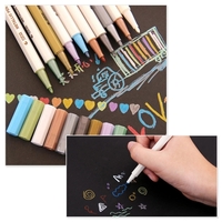 10 teile / satz Metallic Farbe Filzstift Kennzeichnung Hervorhebung mit Feinen Tipp für Fotoalbum DIY Schule Bürobedarf