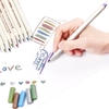 10 teile / satz Metallic Farbe Filzstift Kennzeichnung Hervorhebung mit Pinsel Spitze für Fotoalbum DIY Schule Bürobedarf