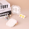 10 teile / satz Mini Perle Papier Laser Cut Tischnummer Karten Tischkarten für Hochzeiten Party Bankett Dekoration-Nummer 1-10 Weiß