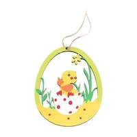 10-teiliges Ostern-Ornament-Set aus Holz zum Aufhängen,  Oster-Aniaml-Blumen-Thema,  hängende Tags,  Dekoration
