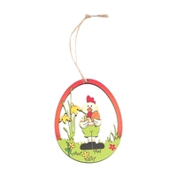 10-teiliges Ostern-Ornament-Set aus Holz zum Aufhängen,  Oster-Aniaml-Blumen-Thema,  hängende Tags,  Dekoration
