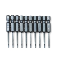 10-teiliges Schlitzschraubendreher-Bit-Set 1/4-Zoll-Sechskantschaft S2 Stahl-Magnetschraubendreher-Bit-Set für elektrische Handbohrmaschine mit Kraftschraubendreher