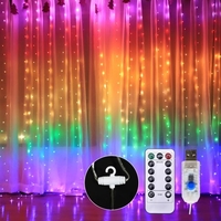 10 X 9 FT 280 LEDs Regenbogen Vorhang Lichterketten Bunte Vorhang Lichterkette Weihnachten Dekorative Hängeleuchten Kupferdraht Wasserfall Lichter