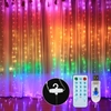 10 X 9 FT 280 LEDs Regenbogen Vorhang Lichterketten Bunte Vorhang Lichterkette Weihnachten Dekorative Hängeleuchten Kupferdraht Wasserfall Lichter