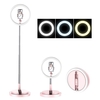 10-Zoll-LED-Ringlicht faltbar mit Handyhalterung Einstellbarer Lichtstativ und scheibenförmiger Basis USB-betriebenes Fülllicht