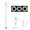 10-Zoll-LED-Ringlicht faltbar mit Handyhalterung Einstellbarer Lichtstativ und scheibenförmiger Basis USB-betriebenes Fülllicht