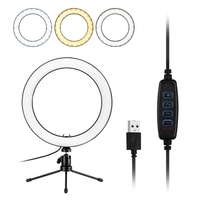 10-Zoll-LED-Ringlichtfotografie Einfülllampe 3 Beleuchtungsmodi Dimmbar USB-betrieben