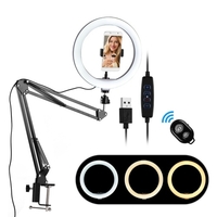 10-Zoll-Mini-LED-Ringlichtfotografie Fülllicht 3 Beleuchtungsmodi Dimmbar USB-betrieben