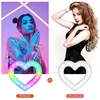 10-Zoll-RGB-Videoleuchte Herzförmiges LED-Fülllicht Dimmbar USB-betrieben mit Telefonhalter Desktop-Stativ für Live-Streaming Online-Video-Selfie-Make-up-Vlog