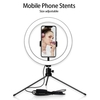 10-Zoll-USB-Ringlichtset LED Make-up Dimmbare Fotolampe mit Schlauch Telefonclip 10 Stufen Helligkeitseinstellung 3 Lichtmodi für Live-Make-up Selfie-Licht