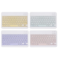 10-Zoll-Wireless-BT-Tastatur Universelles buntes wiederaufladbares BT-Keyboard mit drei Systemen Mobiltelefon-Tablet Universal-Tastatur Pink