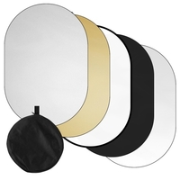 100 * 150 cm / 39 * 59 Zoll Fotolichtreflektor 5-in-1 (durchscheinend,  silber,  gold,  weiß,  schwarz) zusammenklappbare Multi-Disc