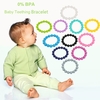 100 % Food Grade Silikon Zahnen Beißring Schleife Armband Armreif Soft Beads für Chew Baby Krankenpflege Schmuck Spielzeug BPA frei