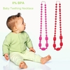 100 % Food Grade Silikon Zahnen Halskette weiche Perlen für Chew Baby Kleinkind Krankenpflege Schmuck Spielzeug für Mom BPA frei EN71 F963 FDA-Zertifikat tragen