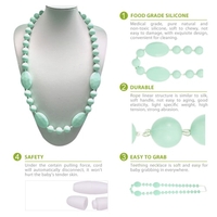 100 % Food Grade Silikon Zahnen Halskette weiche Perlen für Chew Baby Kleinkind Krankenpflege Schmuck Spielzeug für Mom BPA frei EN71 F963 FDA-Zertifikat tragen