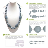 100 % Food Grade Silikon Zahnen Halskette weiche Perlen für Chew Baby Kleinkind Krankenpflege Schmuck Spielzeug für Mom BPA frei EN71 F963 FDA-Zertifikat tragen