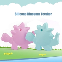 100% Lebensmittelqualität Silikon-Baby-Hand-Held-Dinosaurier Tier Beißring Zahnen-Anhänger für Halsketten-Chew-Kleinkind-Pflege Schmuck Spielzeug Mom BPA frei zu tragen