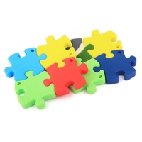 100% Lebensmittelqualität Silikon-Hand Held Unregelmäßige Puzzle Autismus Beißring Zahnen Anhänger für Halsketten-Chew-Baby-Klein Nursing Schmuck Spielzeug Mom BPA frei DIY tragen