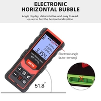100 m wiederaufladbarer Laser-Entfernungsmesser Handheld Palm Size Distance Finder Hochpräzises Laser-Entfernungsmessgerät Digitaler LCD-Entfernungsmesser mit elektronischer horizontaler Blasenübertragung 99 Datensätze