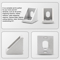 100 Stück Aluminiumprofil-Schiebe-Hammermuttern-Verbinder-Set 20 Stück Eckwinkel 40 Stück 20er Serie M5 T-Nut-Muttern 40 Stück M5x8mm Innensechskantkappen-Kit