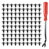 100 STÜCKE 25mm Nylon Push-Typ Automotive Clips Niet Retainer Kotflügel Stoßstangen Clips mit 1 STÜCK Verschluss Entferner