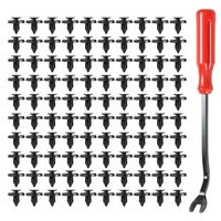 100 STÜCKE 25mm Nylon Push-Typ Automotive Clips Niet Retainer Kotflügel Stoßstangen Clips mit 1 STÜCK Verschluss Entferner