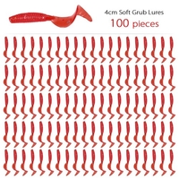 100 stücke 4 cm Weiche Künstliche Angelköder Swimbait Schwanz Grub Lockt Wurm Moggot Grub Lures Köder