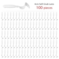 100 stücke 4 cm Weiche Künstliche Angelköder Swimbait Schwanz Grub Lockt Wurm Moggot Grub Lures Köder