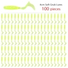 100 stücke 4 cm Weiche Künstliche Angelköder Swimbait Schwanz Grub Lockt Wurm Moggot Grub Lures Köder