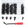 100 Stücke Assorted Car Body Kunststoff Push Retainer Pin Rivet Befestigungsteile Trim Moulding Clip Automotive Möbel Montage Expansion Schrauben Kit mit Entfernung Werkzeug Schraubendreher für Fahrzeuge