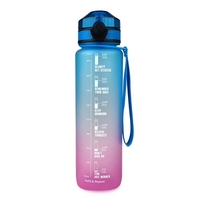 1000ml Wasser Flasche mit Motivation Zeit Marker BPA FREI dicht Sport Flasche für Outdoor Sport Fitness Gym Radfahren rucksack