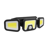 100COB Solarlicht im Freien Sonnenbetriebenes dreiköpfiges Wandlicht