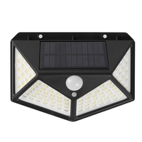 100LED Solar Wandleuchte Bewegungssensor Licht Mensch Körper Induktionslampe Außenbeleuchtung IP65 Wasserdicht für Pathway Patio Yard Garden Courtyard
