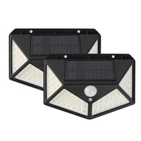 100LED Solar Wandleuchte Bewegungssensor Licht Mensch Körper Induktionslampe Außenbeleuchtung IP65 Wasserdicht für Pathway Patio Yard Garden Courtyard