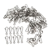 100pcs / lot Stahl Fischen gehakt Snap Links Fischen Schwenker-Verschluss-Haken-Linie Stecker Carp Fishing Tackle