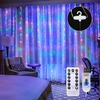 10*10FT 300LEDs Vorhang Fee Lichterketten Weihnachten Dekorative Hängeleuchten Kupferdraht Wasserfall Lichter mit 8 Modi Fernbedienung