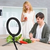 10.2 LED-Ringlicht 3200K-5500K Dimmbare Schreibtischkameralampe 3 Lichtmodi 10 Einstellbare Helligkeit für Live-Streaming Selfie-Make-up YouTube-Video-Vlog-Fotografie