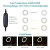 10, 2 "LED-Ringlicht 3200K-5500K Dimmbare Tischkamera-Lampe 3 Lichtmodi 10 Einstellbare Helligkeit für Live-Streaming Selfie-Make-up YouTube-Video-Vlog-Fotografie