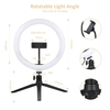 10, 2-Zoll-LEDs Kreis-Rundlicht-Selfie-Lampe mit BT-angeschlossener Fernbedienung USB-betrieben 3-Farben-Temperaturänderung 10 Stufen Helligkeitseinstellung Dimmbar mit Schreibtischstativ für Live-Übertragung / Make-up / Videoshow