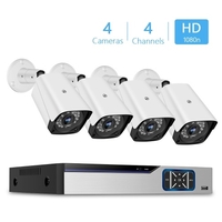 1080n Pro HD + 4-Kanal-Videoüberwachungs-Digitalrekorder + 4 analoge Überwachungskameras (Festplatte nicht im Lieferumfang enthalten) US-Stecker