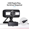 1080P 2MP High-Definition-Webcam 30fps Webkamera Rauschunterdrückendes Mikrofon HD-Laptop-Computerkamera USB-Plug & Play für Laptop-Desktop-TV-Box