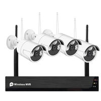 1080P 4CH HD Drahtloses Überwachungskamerasystem,  4CH NVR + 4Pcs WiFi IP Kamera 1080P Videoüberwachungskamera mit Nachtsicht,  Bewegungsalarm,  Fernzugriff,  IP66 wasserdicht (Festplatte nicht im Lieferumfang enthalten)