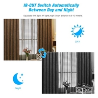1080P HD IP Kamera WiFi Kamera Baby Monitor 2.0MP H.264 6 IR Leds IR-CUT Nachtsicht Bewegungserkennung Telefon APP Fernbedienung mit Externem TF Kartensteckplatz für Indoor Home Security,  Weiß