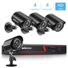 1080P Home Security-Kamerasystem 4CH DVR + 4Pcs 2MP HD Wasserdichte Außenüberwachungskamera mit Nachtsichtunterstützung Bewegungserkennung DVR-Kit für Fernzugriffsüberwachung Keine Festplatte