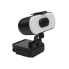 1080P USB-Webcam mit Noise Cancelling Omnidirektionales Silikonmikrofon/Fülllicht/Privacy Cover-Unterstützung für Auto-Zoom und Fokus/Flexible Drehung