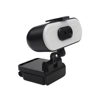 1080P USB-Webcam mit Noise Cancelling Omnidirektionales Silikonmikrofon/Fülllicht/Privacy Cover-Unterstützung für Auto-Zoom und Fokus/Flexible Drehung
