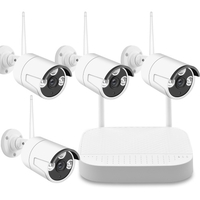 1080P Wireless-Überwachungskamerasystem,  4-Kanal-NVR-WLAN-Überwachungssystem mit 4 Stück Outdoor-IP-Kameras,  Unterstützung für Nachtsicht,  IP66 wetterfest,  Tuya APP-Fernzugriff und intelligente Bewegungswarnungen,  keine Festplatte
