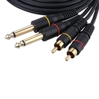 10ft Dual RCA männlich-Buchse zu Dual 6, 35 mm 1/4" TRS Stecker Stereo-Audiokabel Kabel Draht für Mischverstärker AV