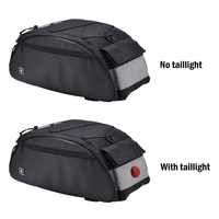 10L Fahrradträger Tasche Wasserdicht Radfahren Fahrrad Rücksitz Cargo Bag Bike Trunk Pack Schulter Tragetasche mit Rücklicht