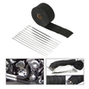 10m Fiberglas Wrap Abwärme Wrap Roll Durable Verschleißfeste Hitzeschild Band Isolierrohr Turbo Intake Manifold Wärme Wrap für Motorrad-Auto mit 10 Bindungen